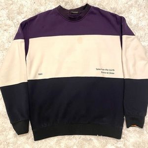 Scotch & Soda Mens Crewneck Sweatshirt M Cotton Purple White & Black Sweater